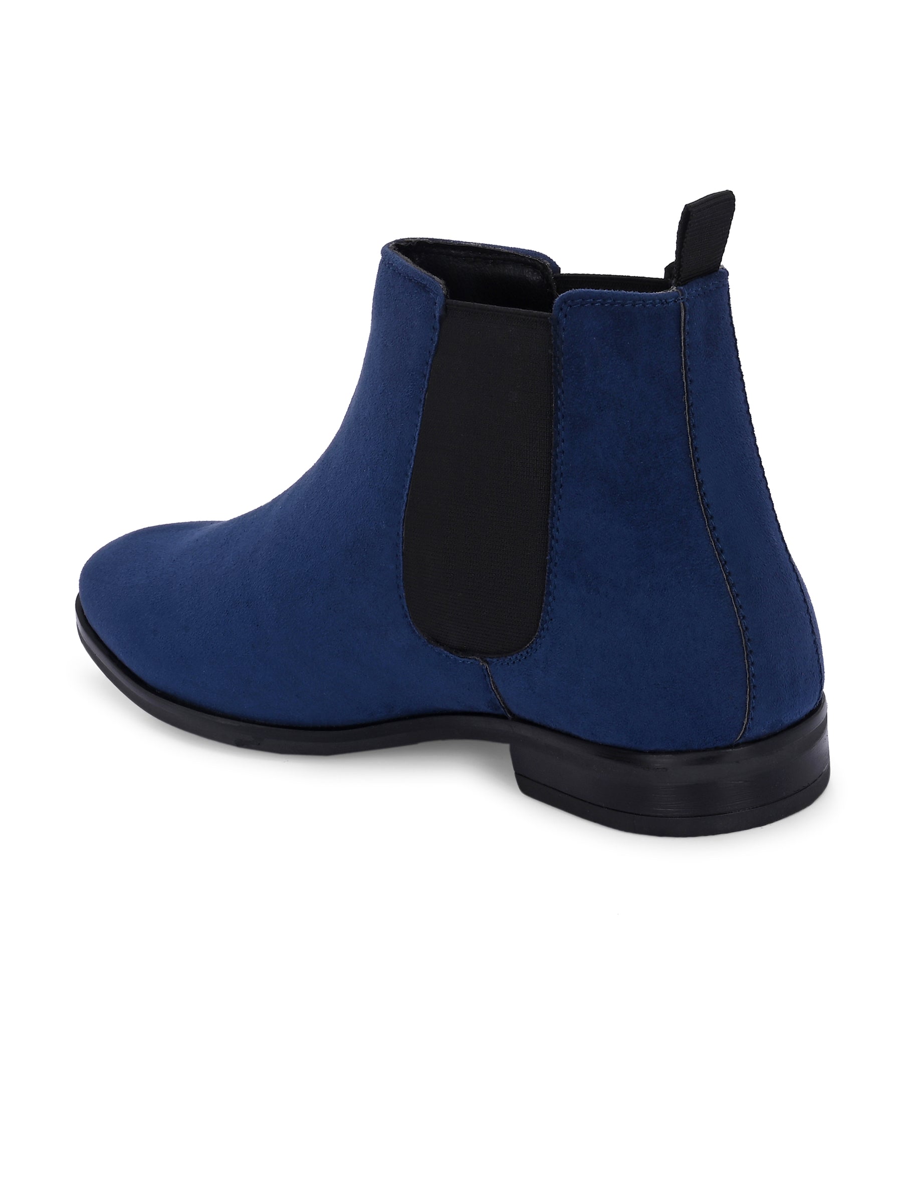 Men's Blue Suede Chelsea Ankle Boots