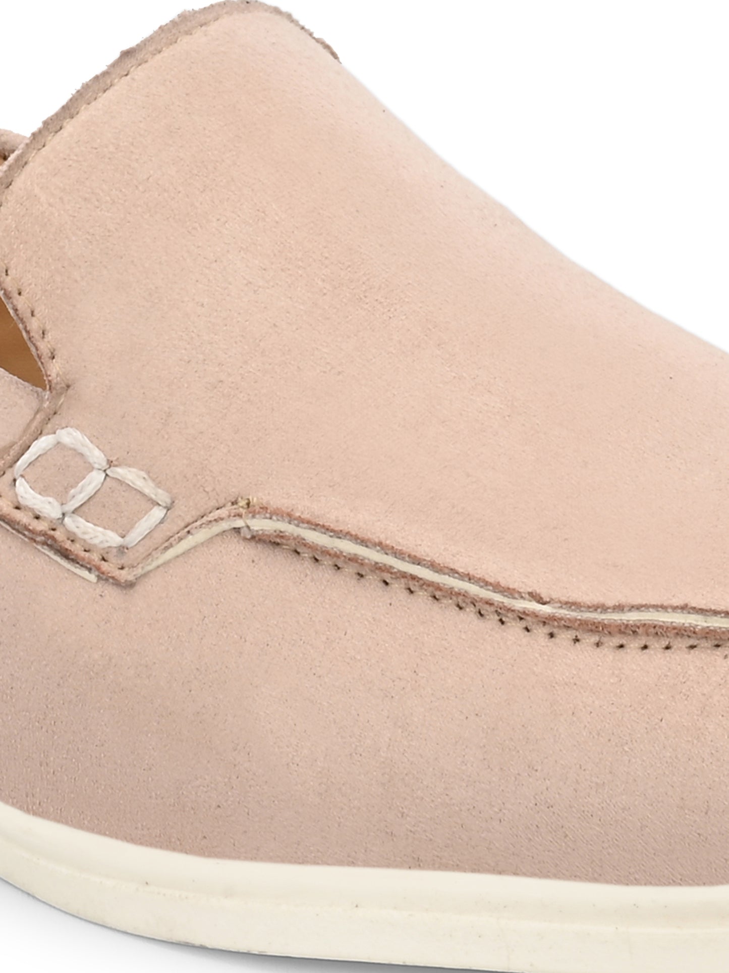 Mens Beige Suede Slip On Loafers