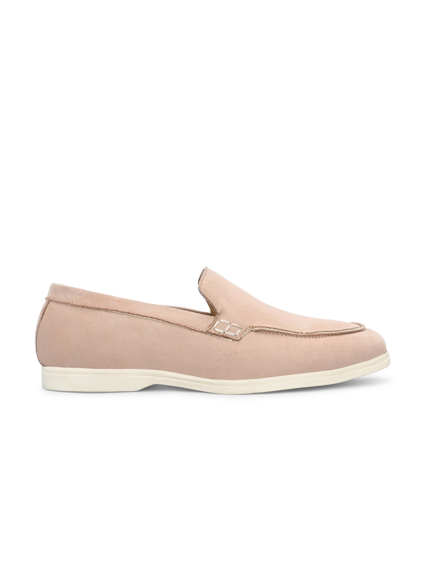 Mens Beige Suede Slip On Loafers