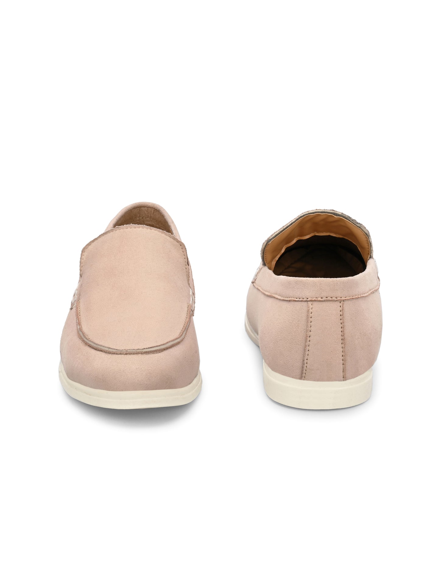 Mens Beige Suede Slip On Loafers