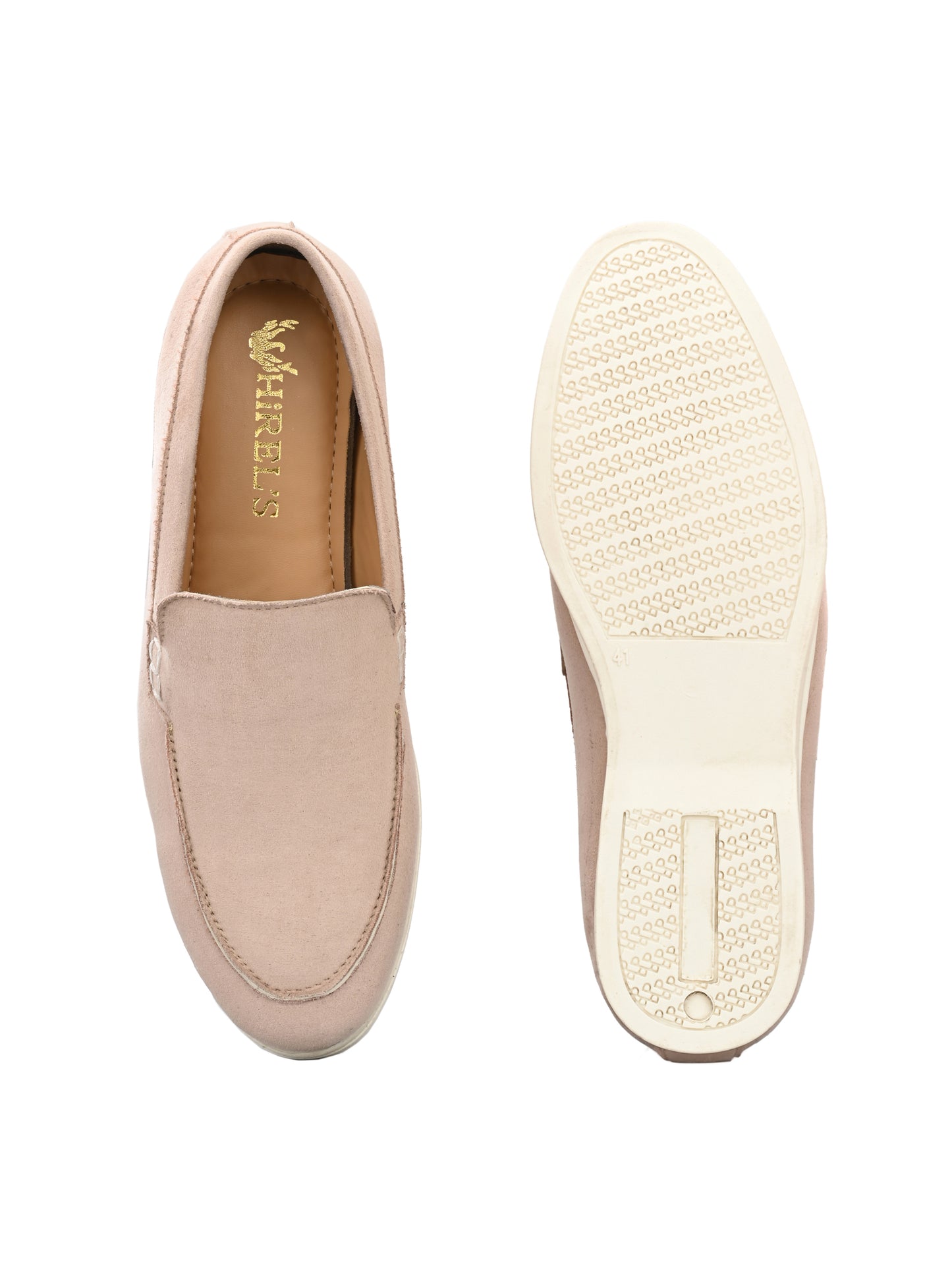 Mens Beige Suede Slip On Loafers
