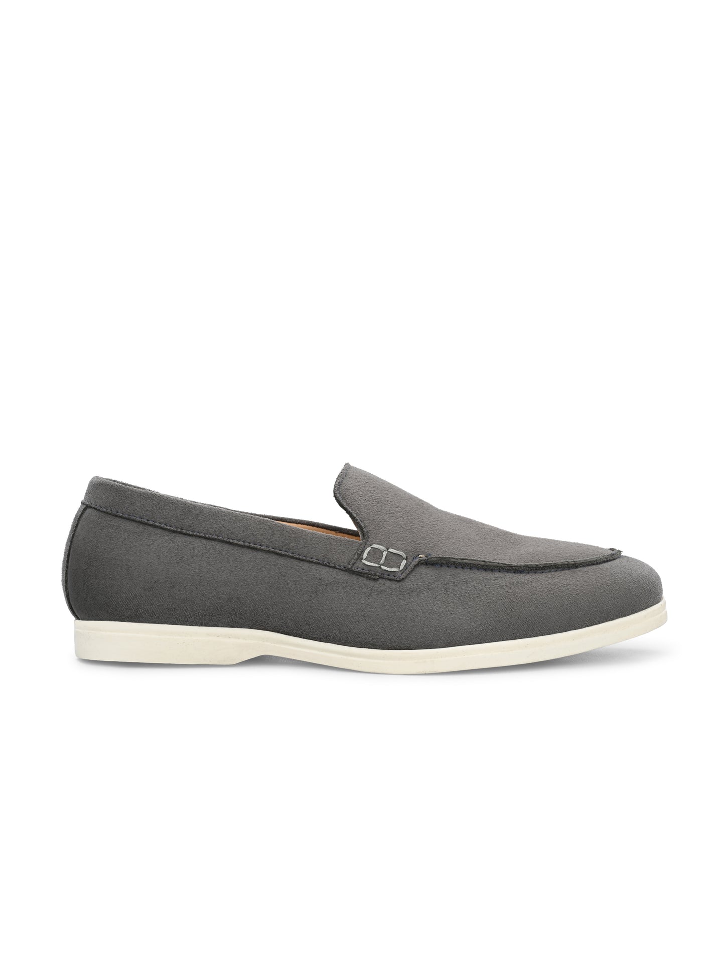 Mens Grey Suede Slip On Loafers