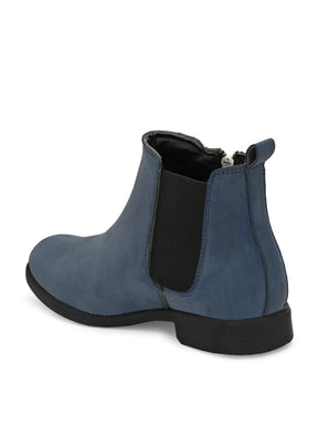 Men's Blue zipper Chelsea Boots