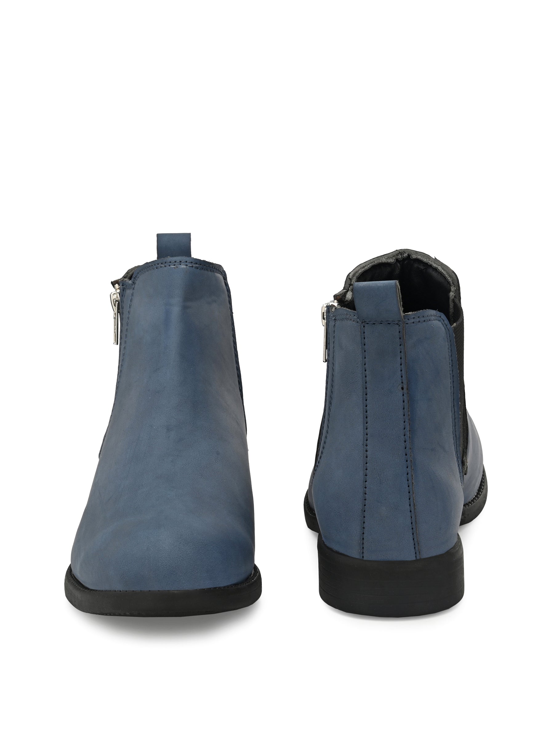 Men's Blue zipper Chelsea Boots