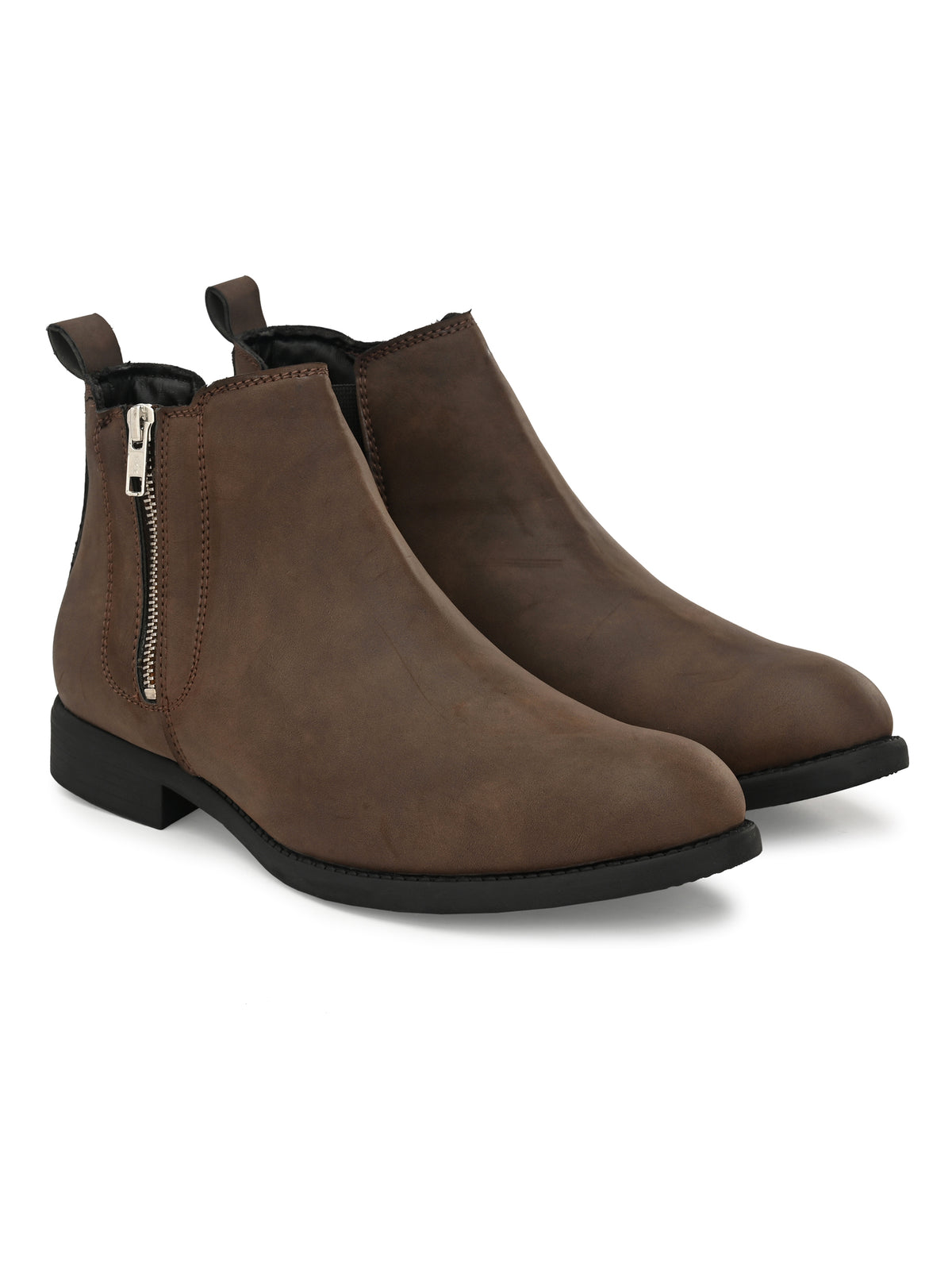 Men's Brown zipper Chelsea boots