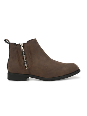 Men's Brown zipper Chelsea boots