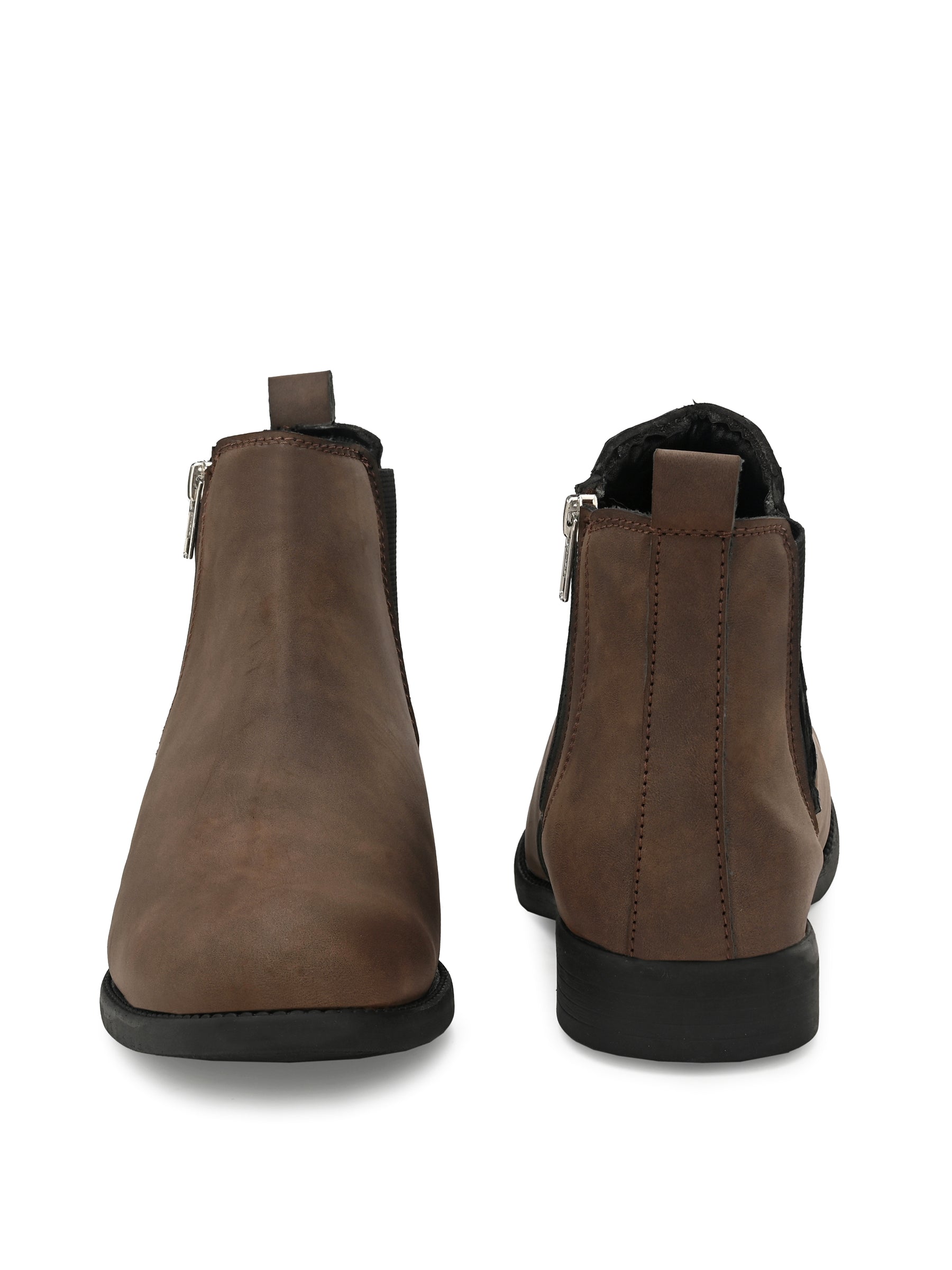 Men's Brown zipper Chelsea boots