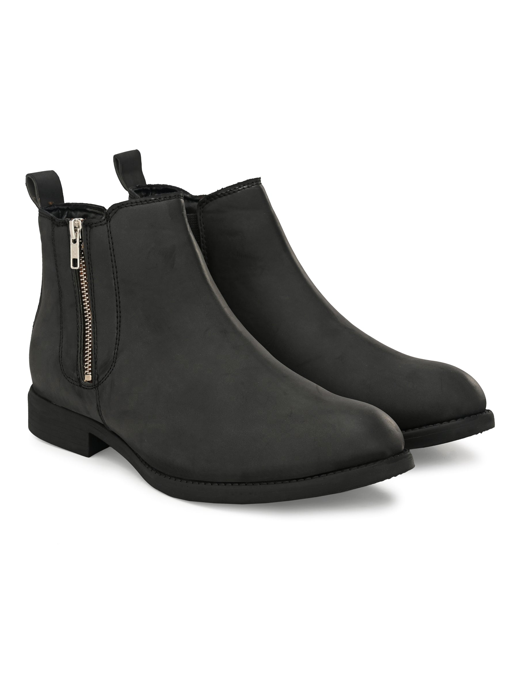 Men's Black zipper Chelsea boots