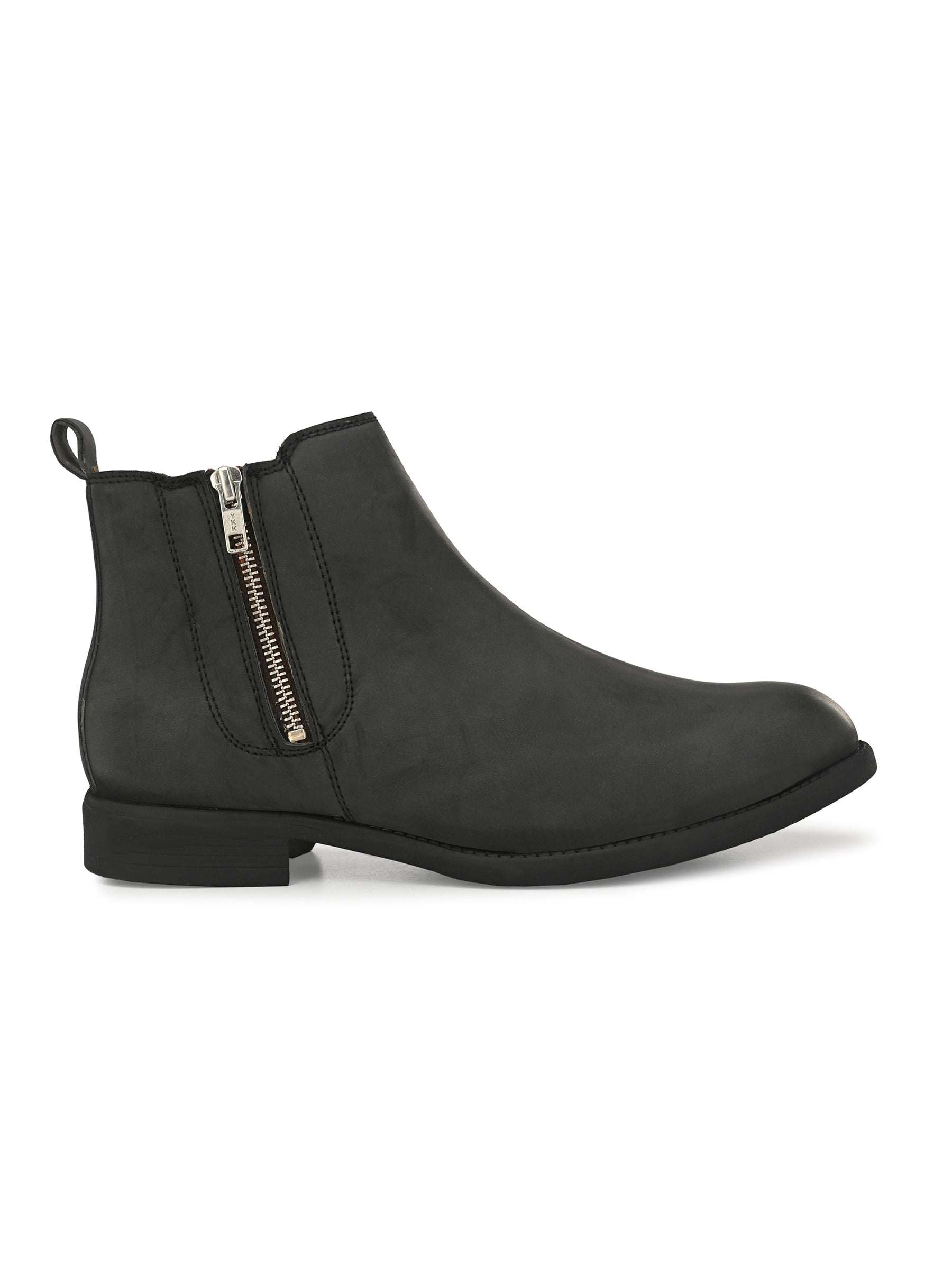 Men's Black zipper Chelsea boots