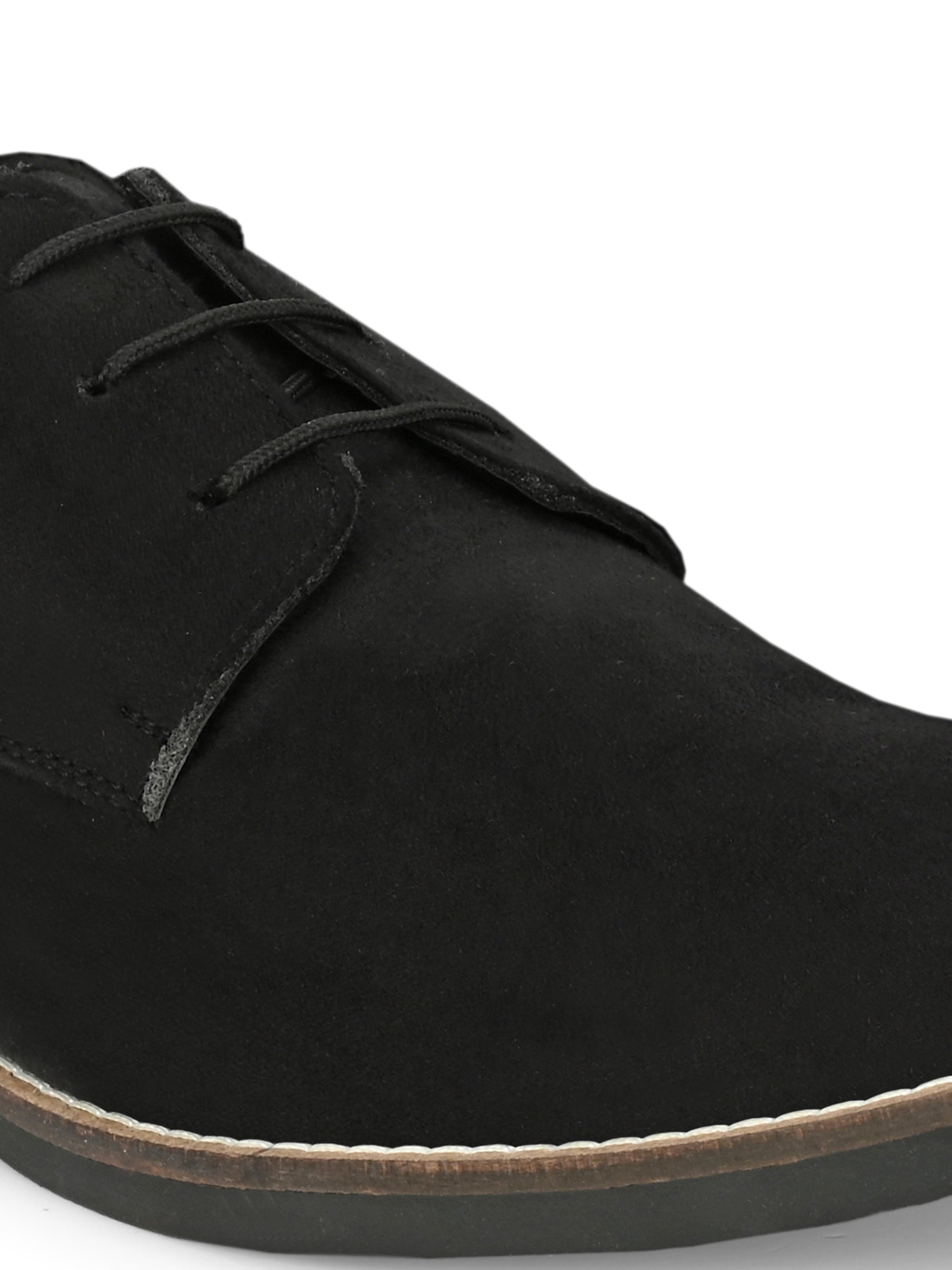 Men's Black Suede Derby Casual Shoes