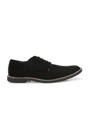 Men's Black Suede Derby Casual Shoes