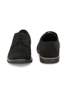 Men's Black Suede Derby Casual Shoes