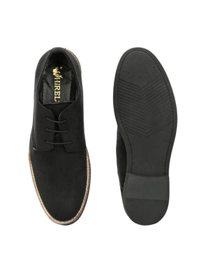 Men's Black Suede Derby Casual Shoes