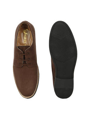 Men's Brown Suede Derby Casual Shoes