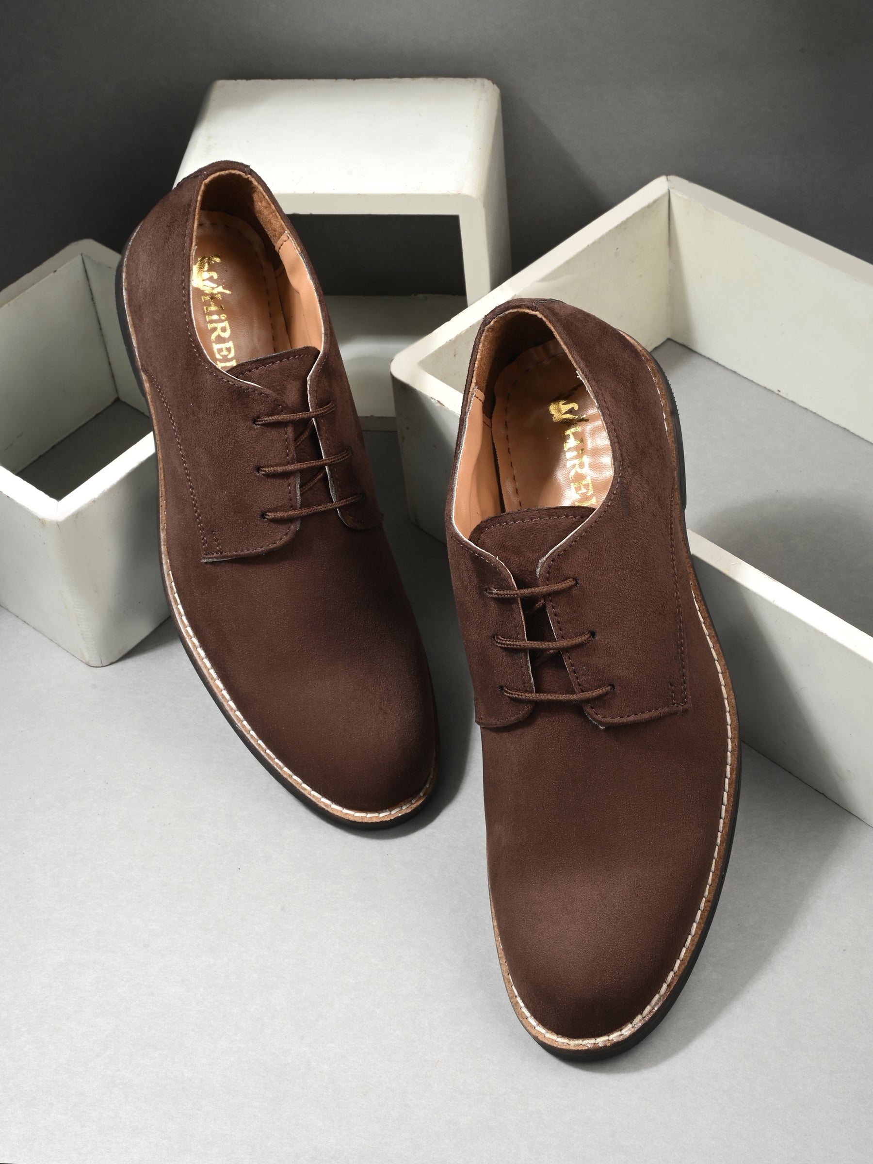 Men's Brown Suede Derby Casual Shoes