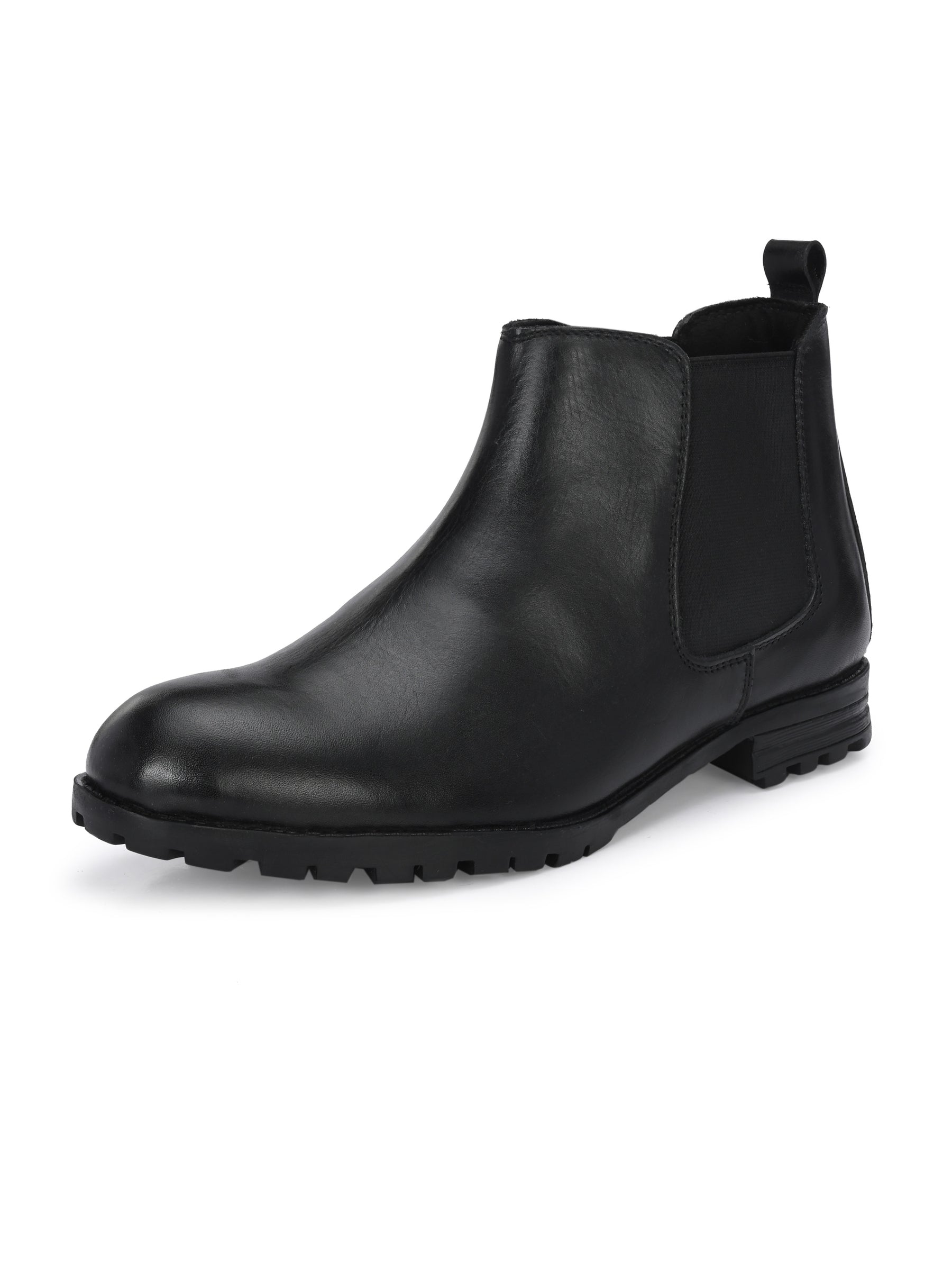 Men's Black Mid-Top Chelsea Boots