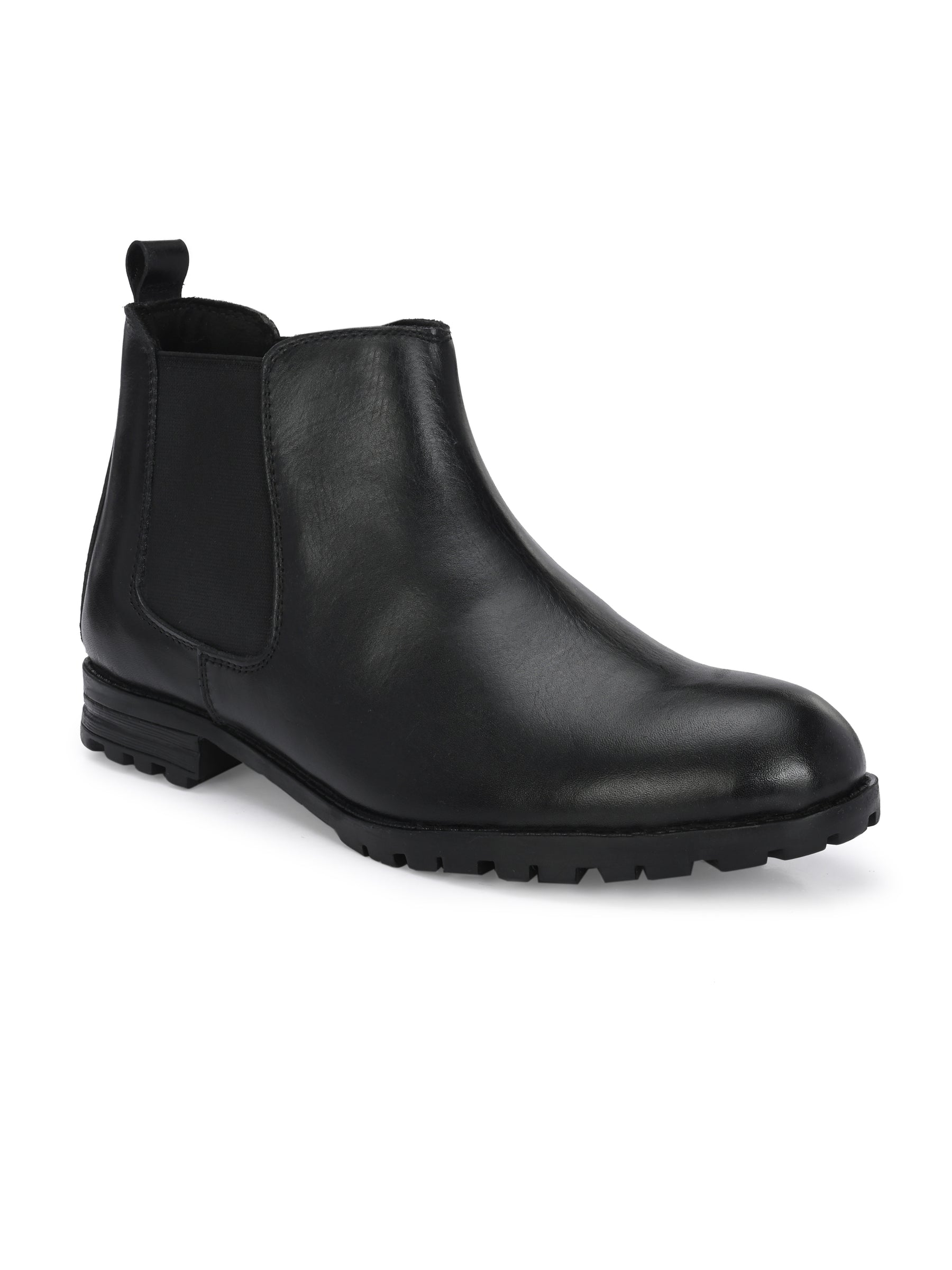 Men's Black Mid-Top Chelsea Boots