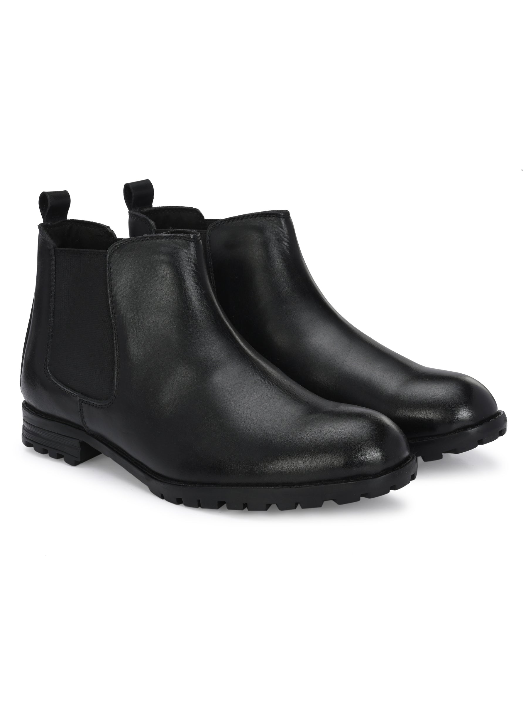 Men's Black Mid-Top Chelsea Boots