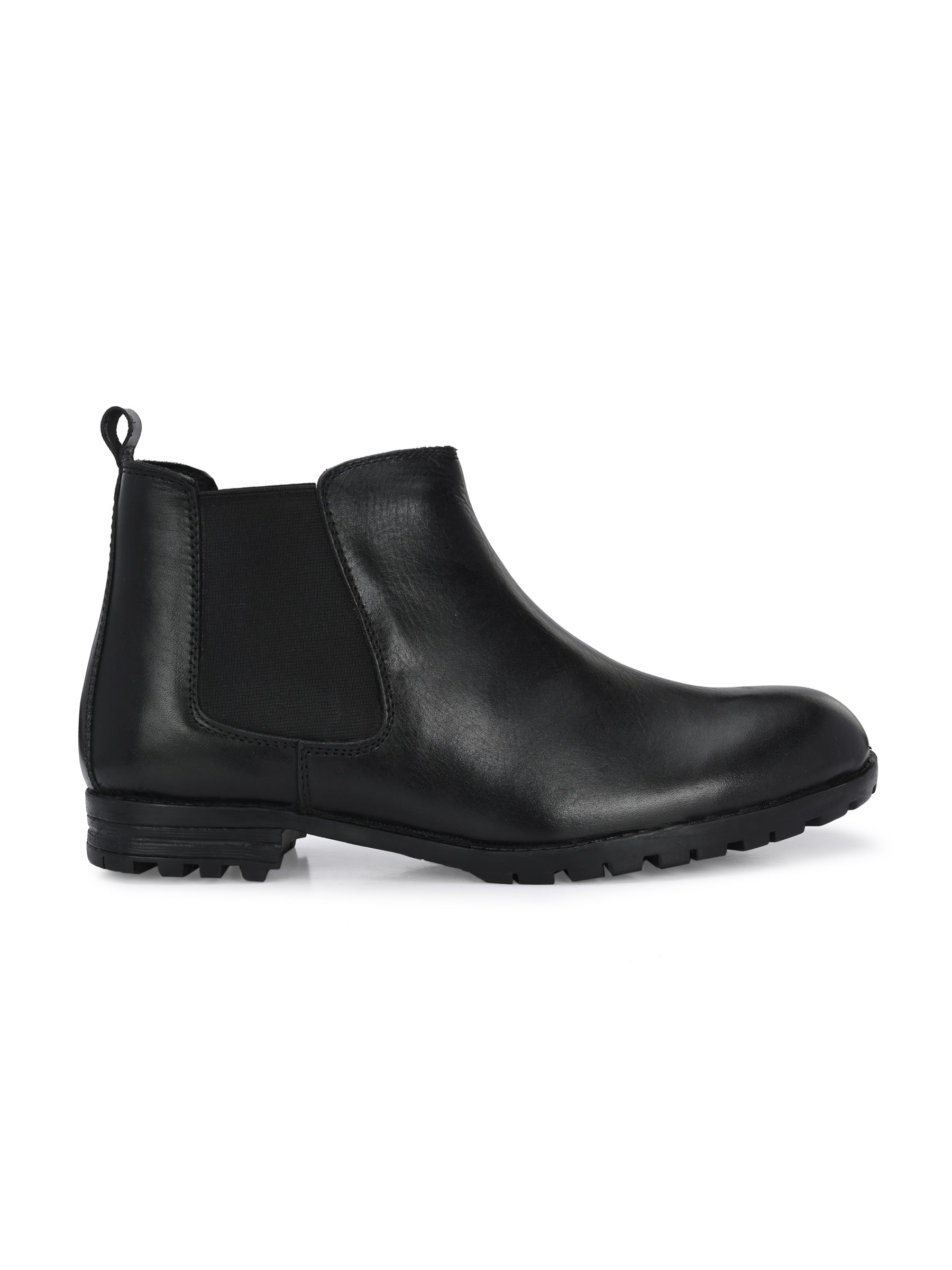 Men's Black Mid-Top Chelsea Boots