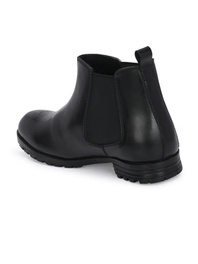 Men's Black Mid-Top Chelsea Boots