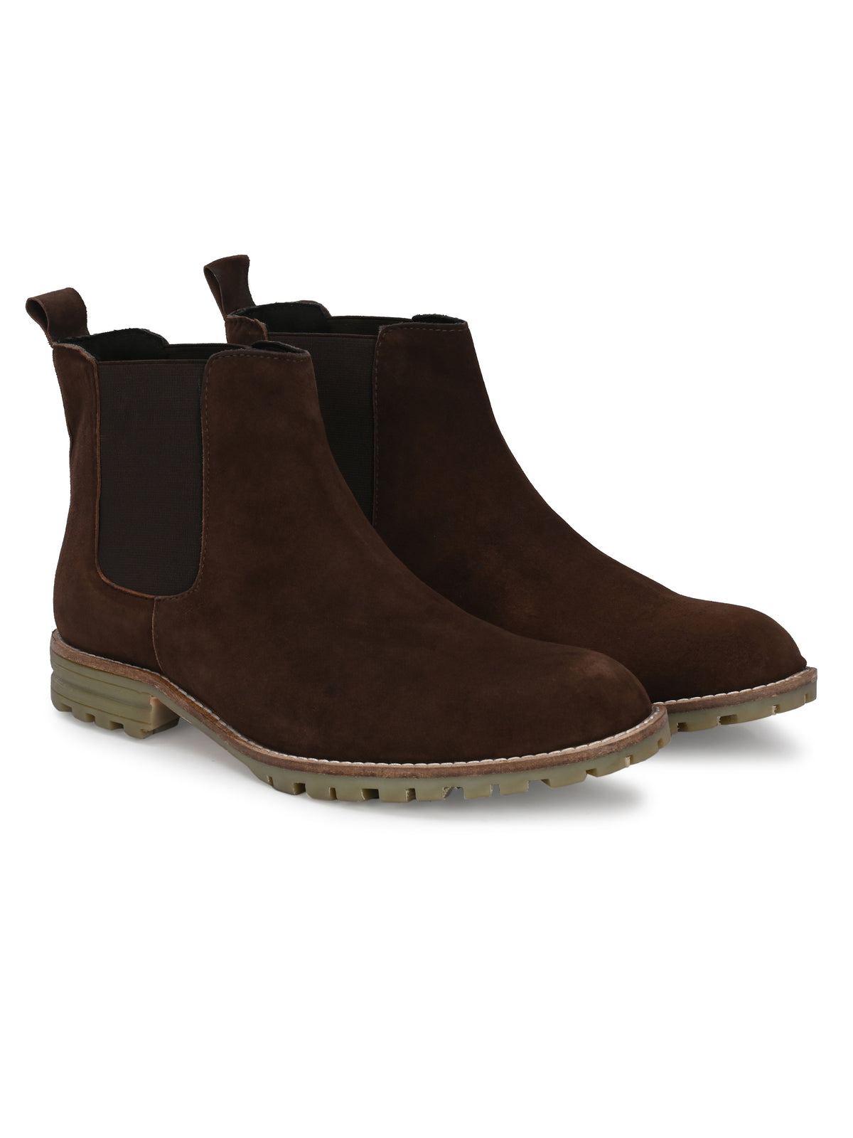 Men's Dark Brown Mid-Top Chelsea Boots