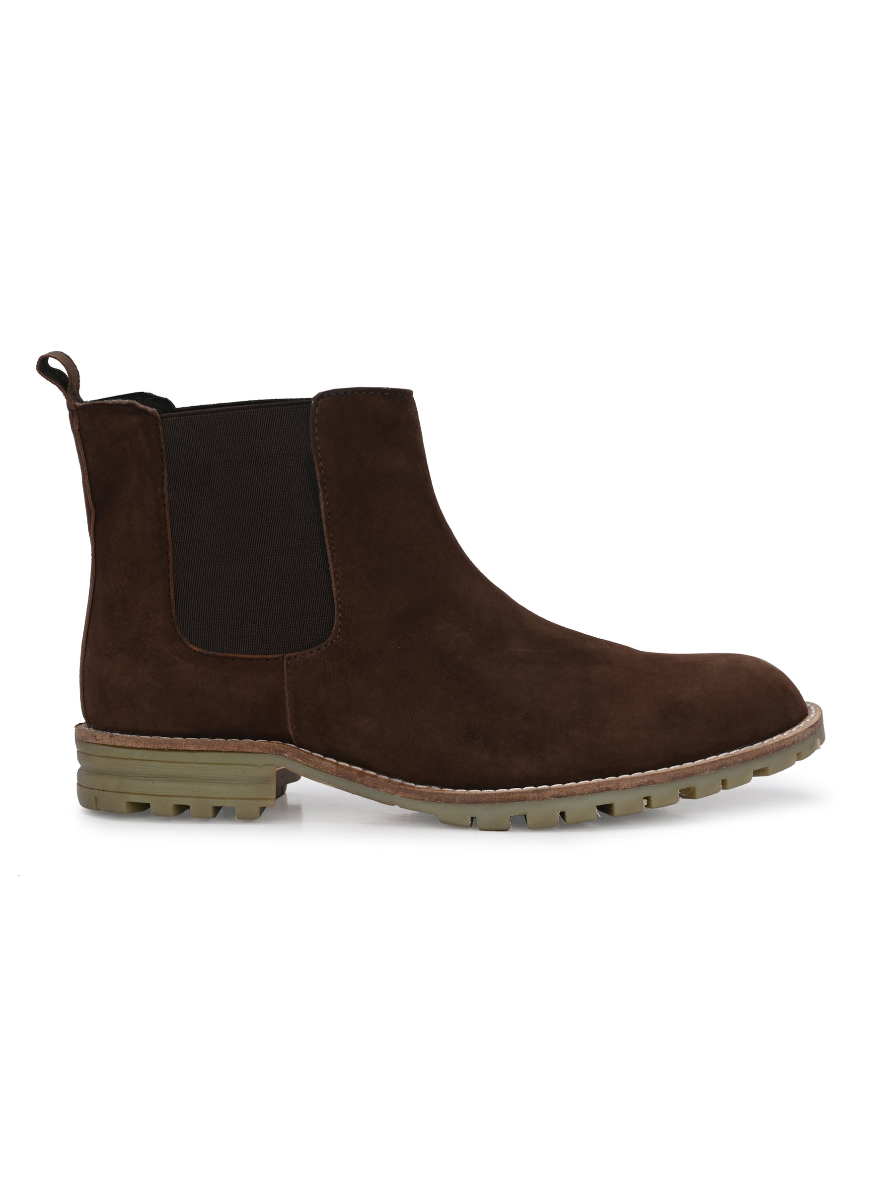 Men's Dark Brown Mid-Top Chelsea Boots