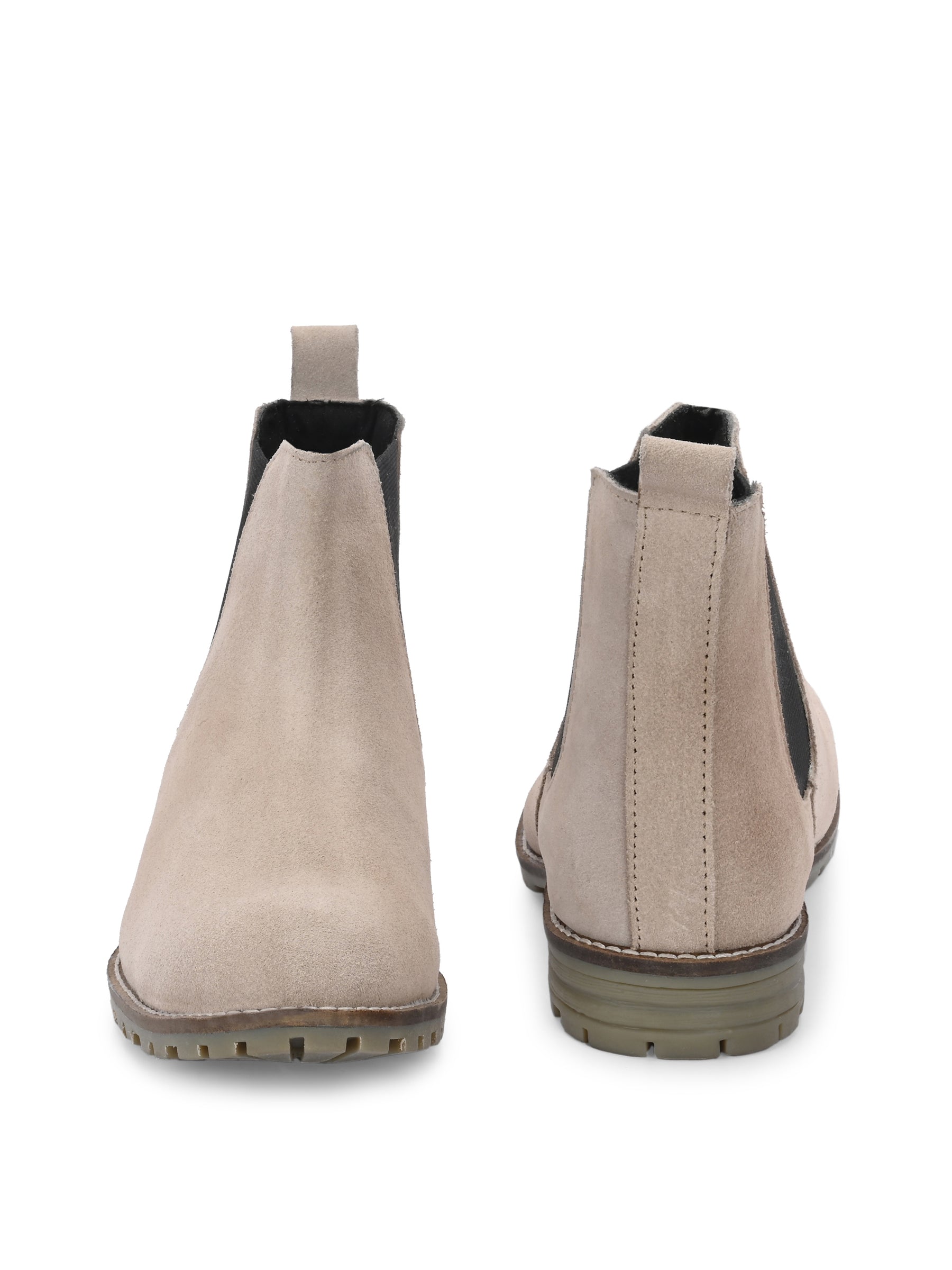 Men's Beige Mid-Top Chelsea Boots