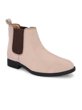 Men's Beige Suede Chelsea boots