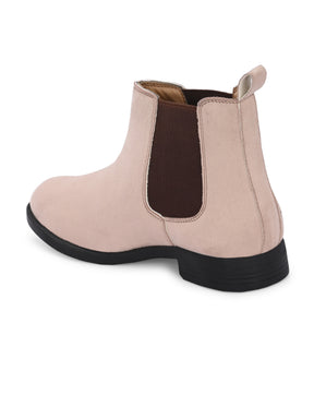 Men's Beige Suede Chelsea boots