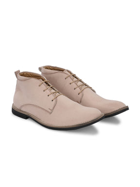 Men Beige Suede Chukka Boots