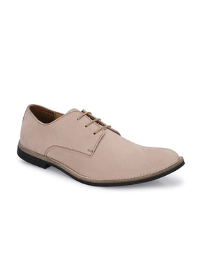 Men's Beige Suede Derby Casual Shoes