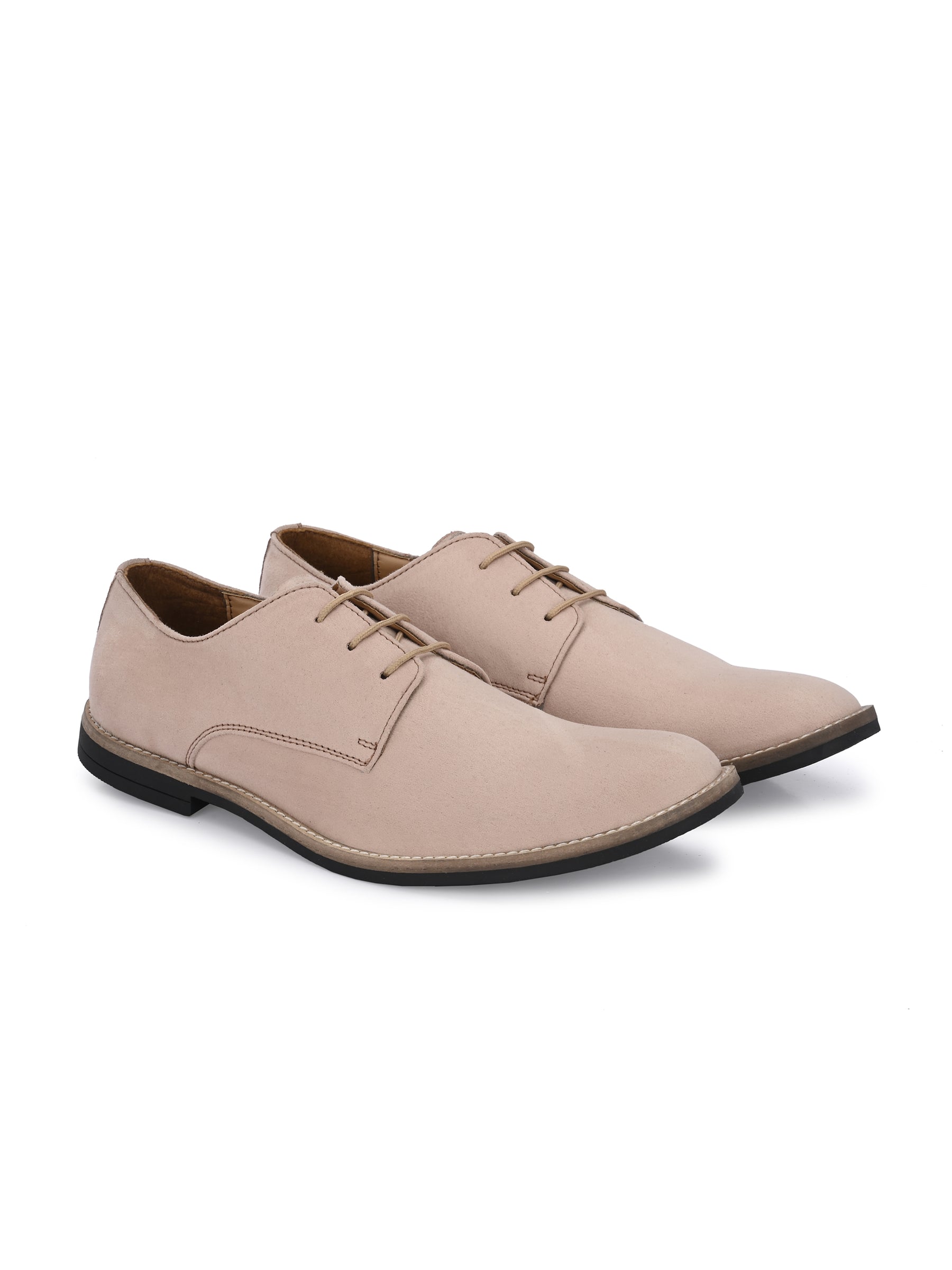 Men's Beige Suede Derby Casual Shoes