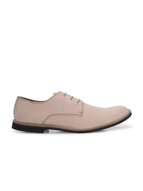 Men's Beige Suede Derby Casual Shoes