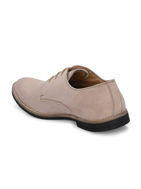 Men's Beige Suede Derby Casual Shoes