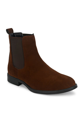 Men's Dark Brown Suede Chelsea boots