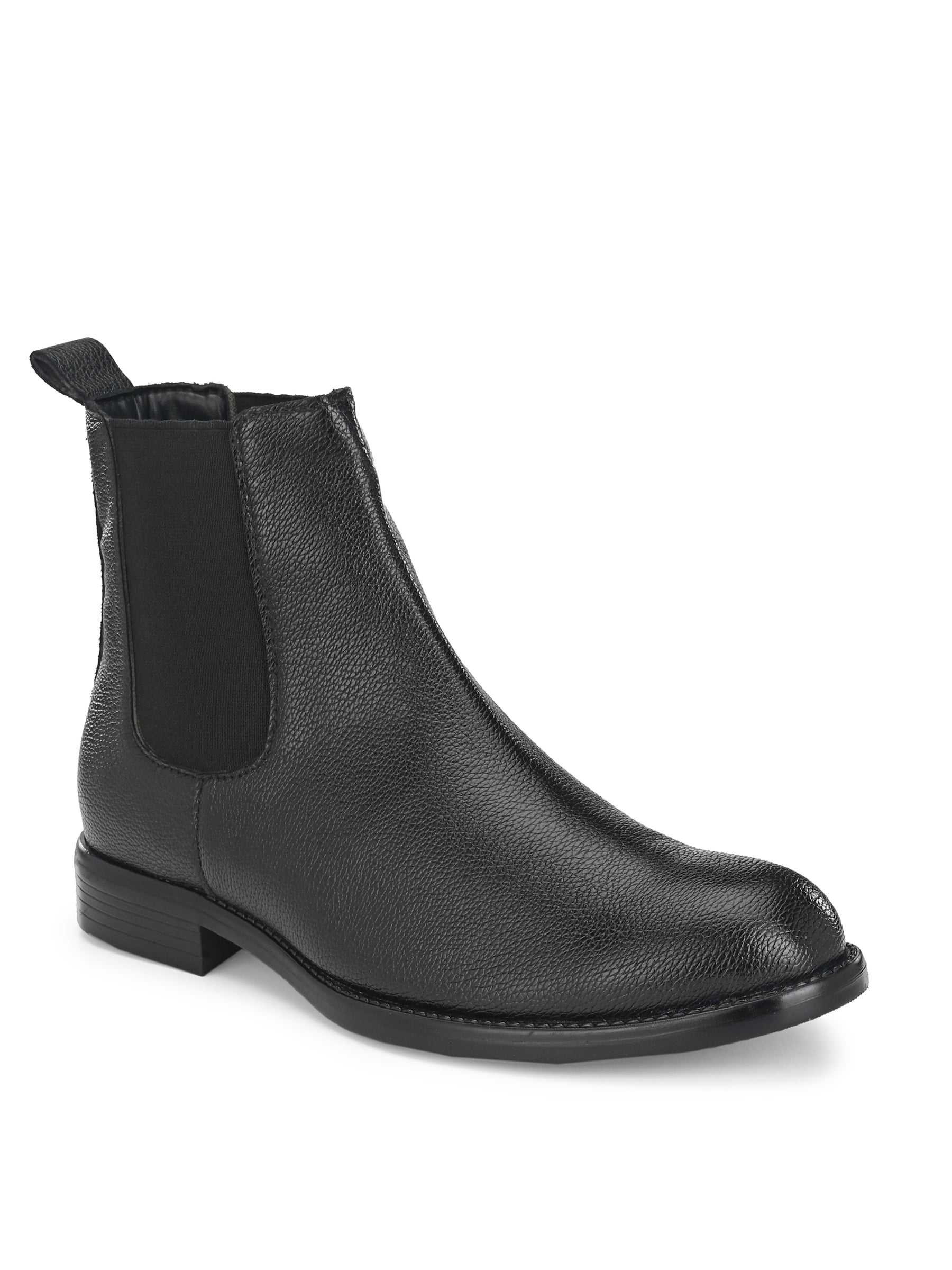 Men's black high ankle Chelsea boots