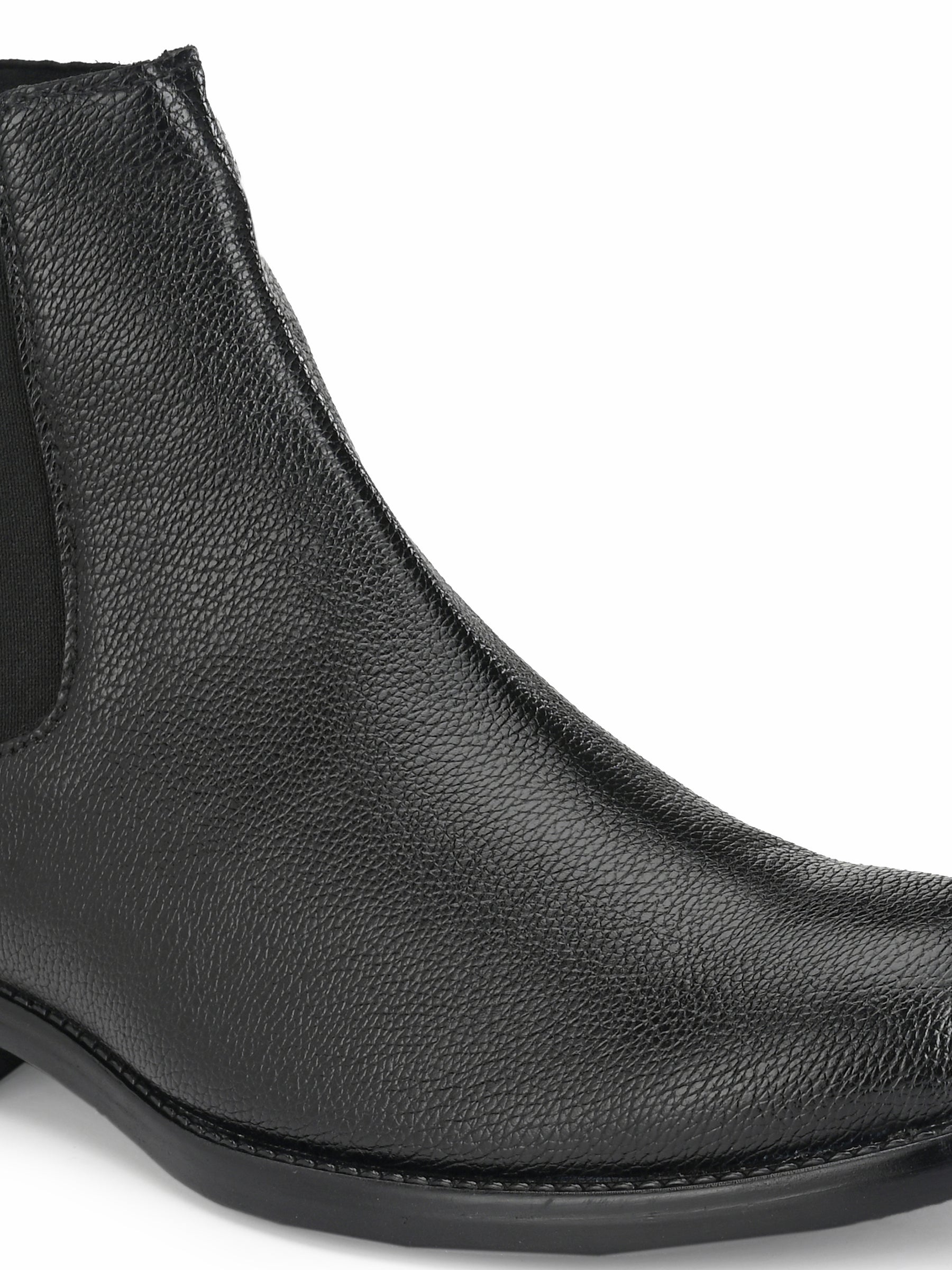 Men's black high ankle Chelsea boots