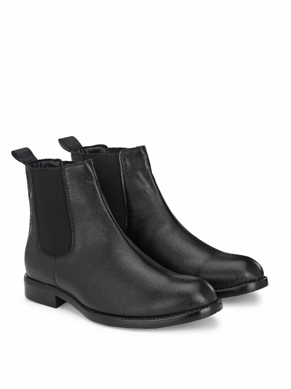 Men's black high ankle Chelsea boots