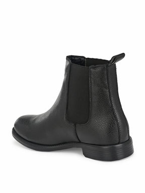 Men's black high ankle Chelsea boots