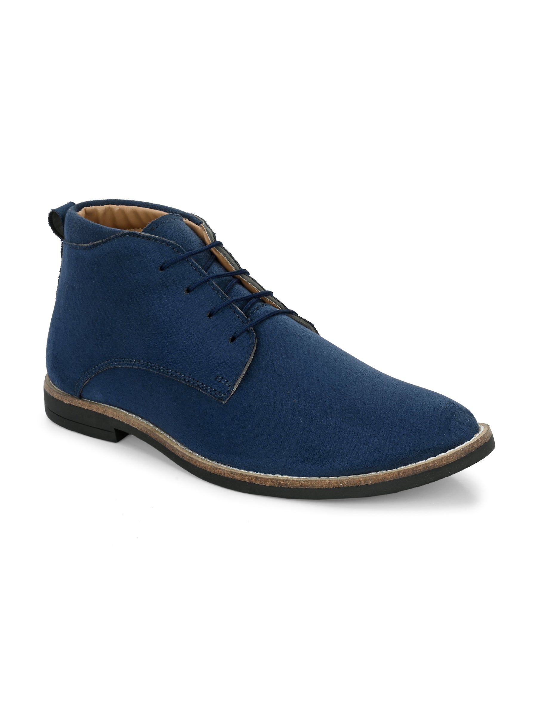 Men Blue Suede Chukka Boots