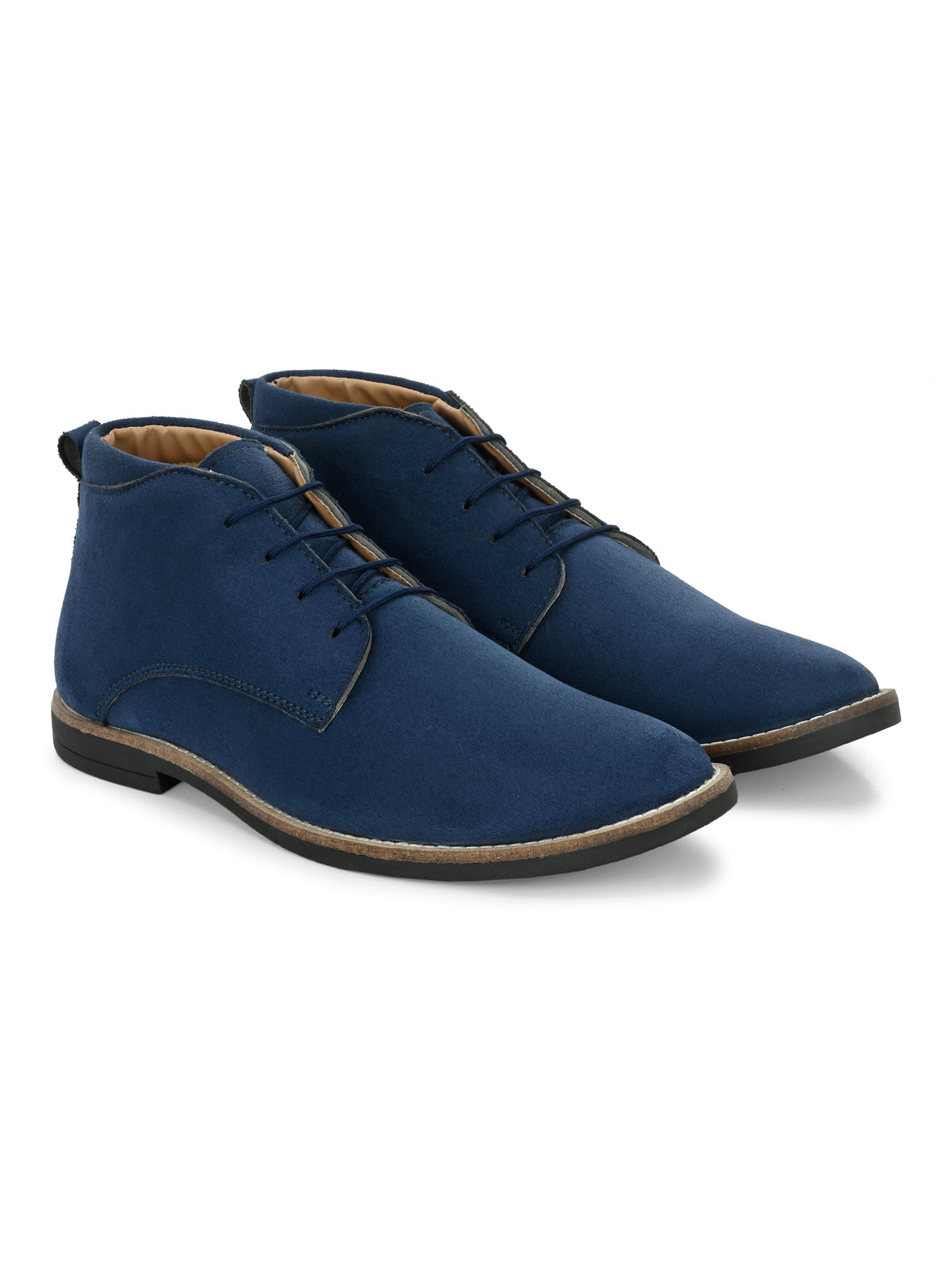 Men Blue Suede Chukka Boots