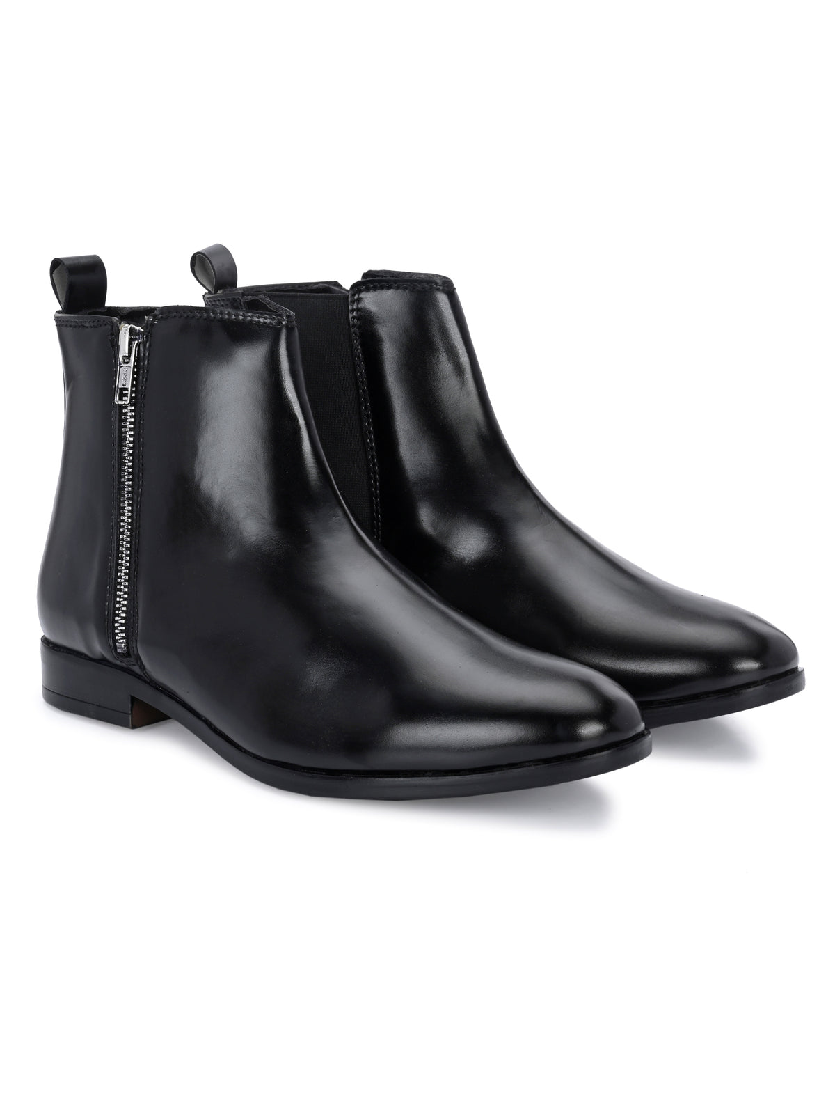 Men's black zip-up Chelsea boots