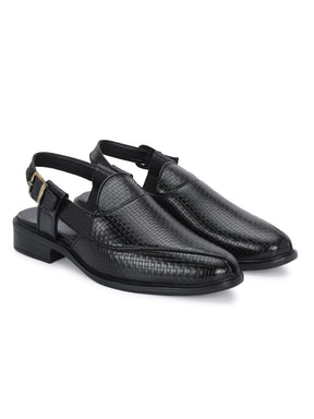 Men's black shoe-style sandals