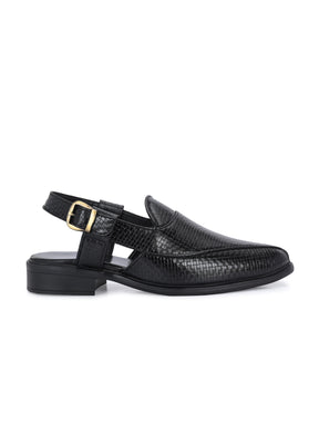 Men's black shoe-style sandals