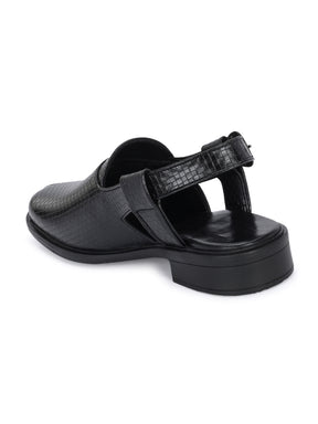 Men's black shoe-style sandals