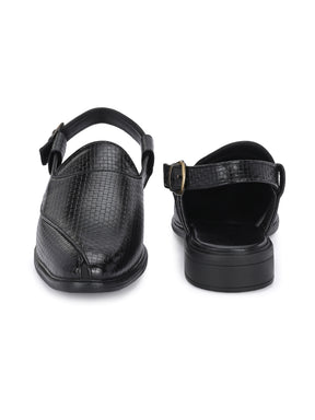 Men's black shoe-style sandals