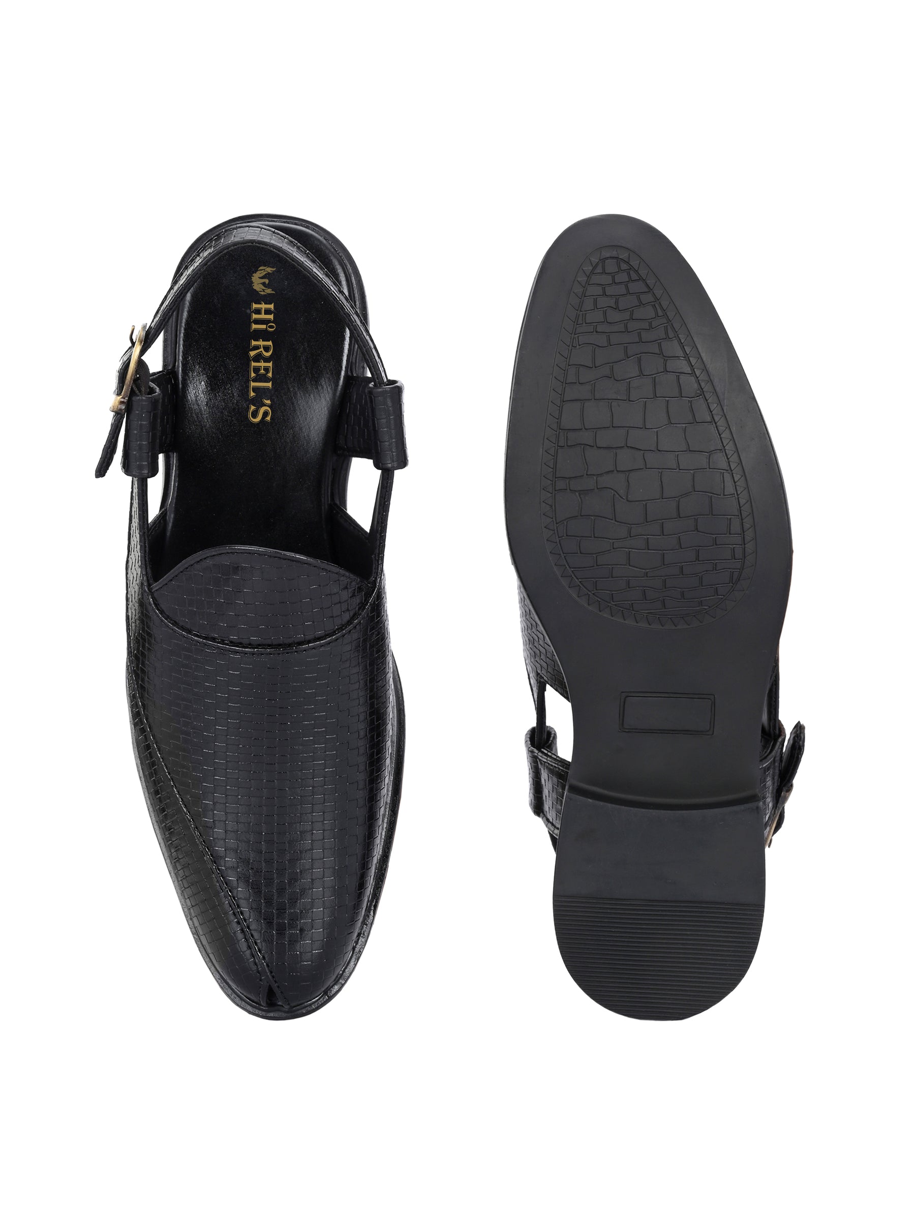 Men's black shoe-style sandals