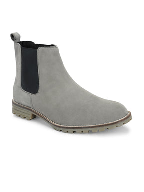 Men's Grey Suede Chelsea Boots