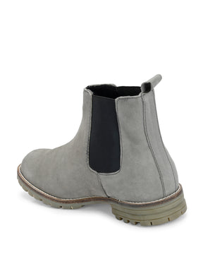 Men's Grey Suede Chelsea Boots