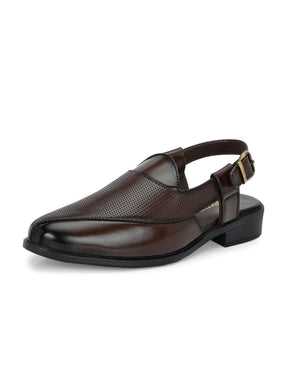 Men's Brown Peshawari Ethnic Sandals